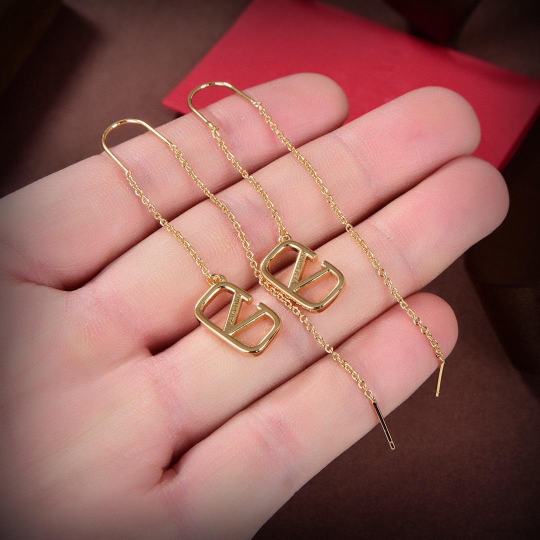 Valenti Gold Garavani VLogo Dangle Earrings - PerfectKickZ