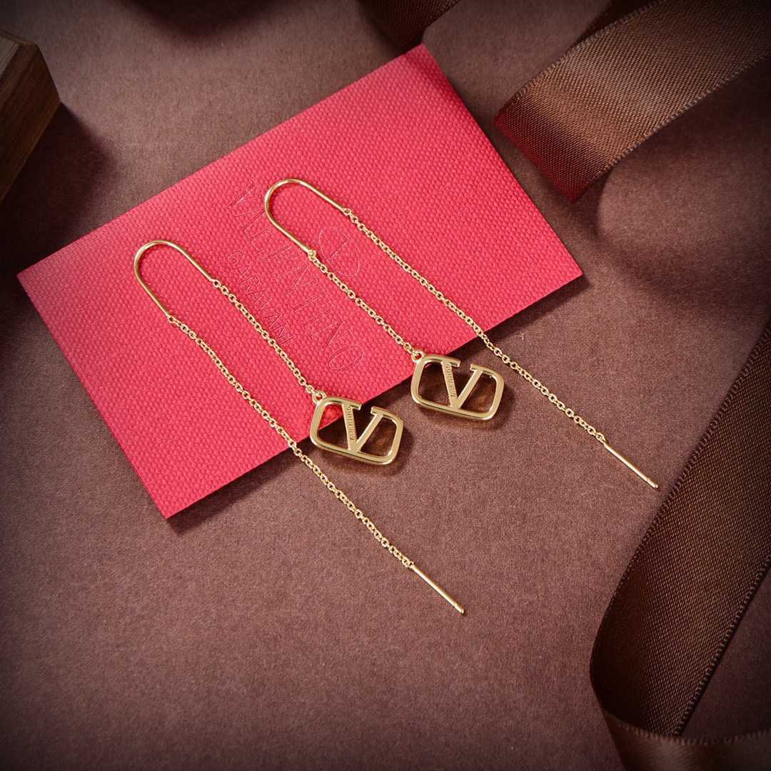 Valenti Gold Garavani VLogo Dangle Earrings - PerfectKickZ
