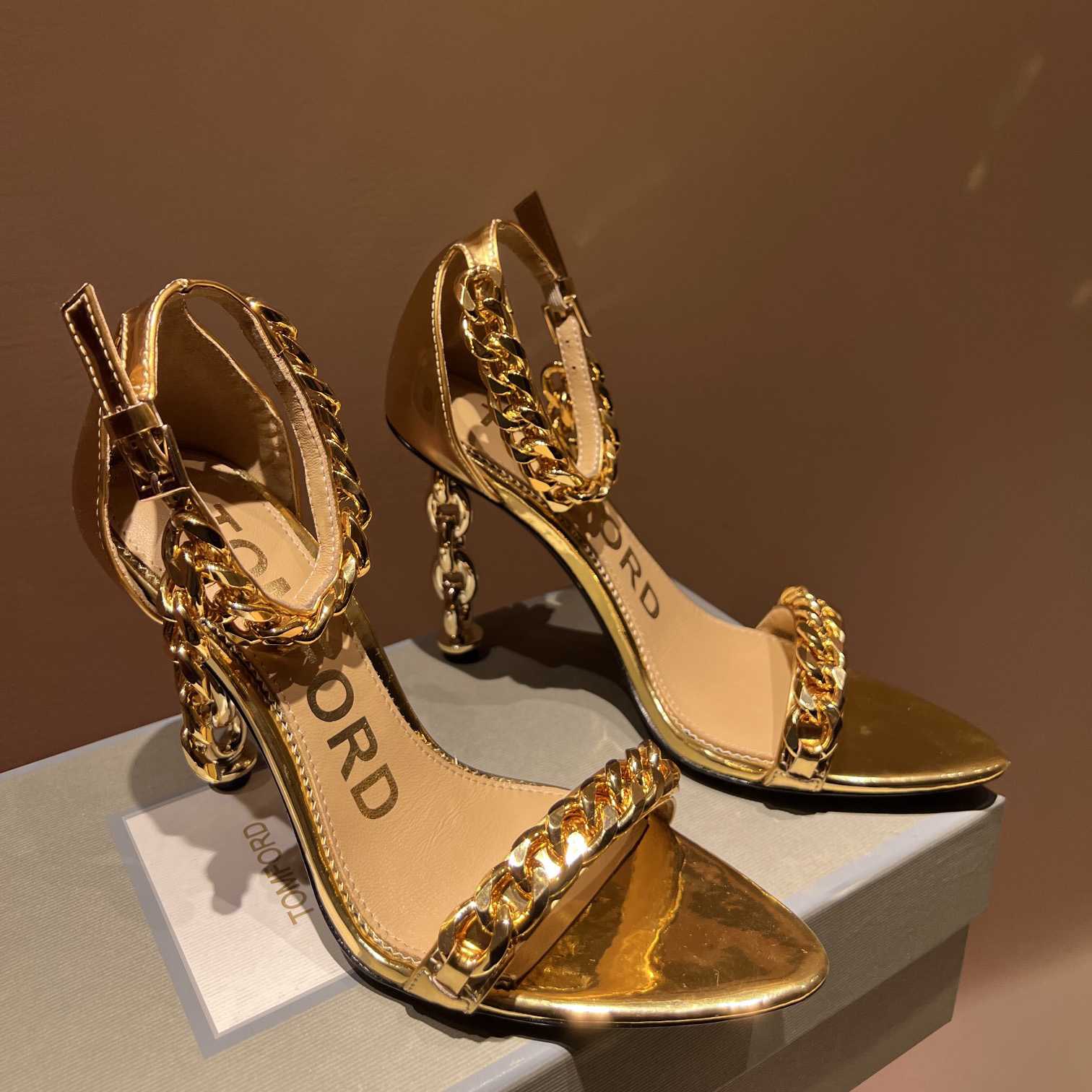 Tom Ford 105mm Leather Sandals - PerfectKickZ