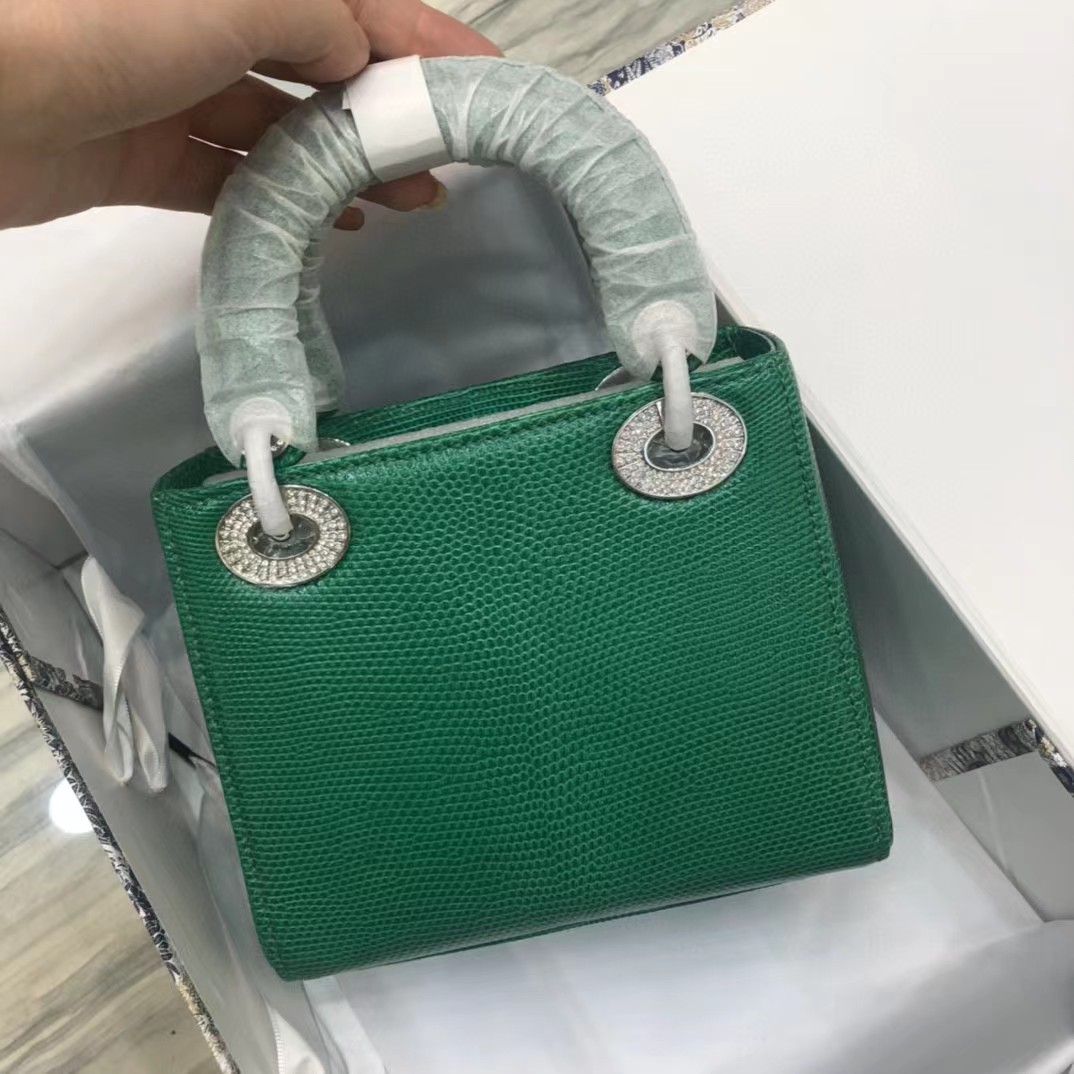 Dior Lizard Swarovski Crystal Mini Lady Dior Bag (17-15-7cm) - PerfectKickZ