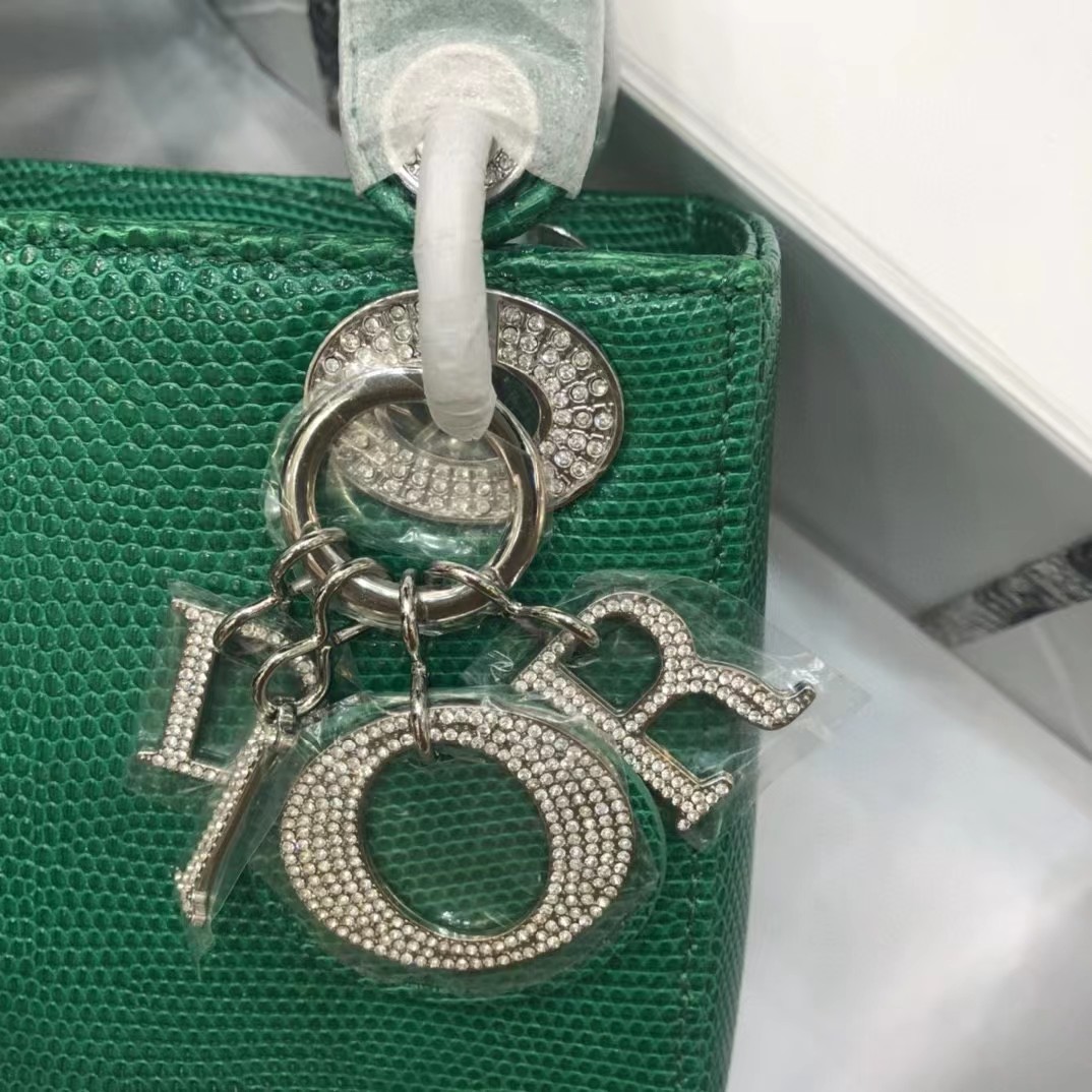 Dior Lizard Swarovski Crystal Mini Lady Dior Bag (17-15-7cm) - PerfectKickZ