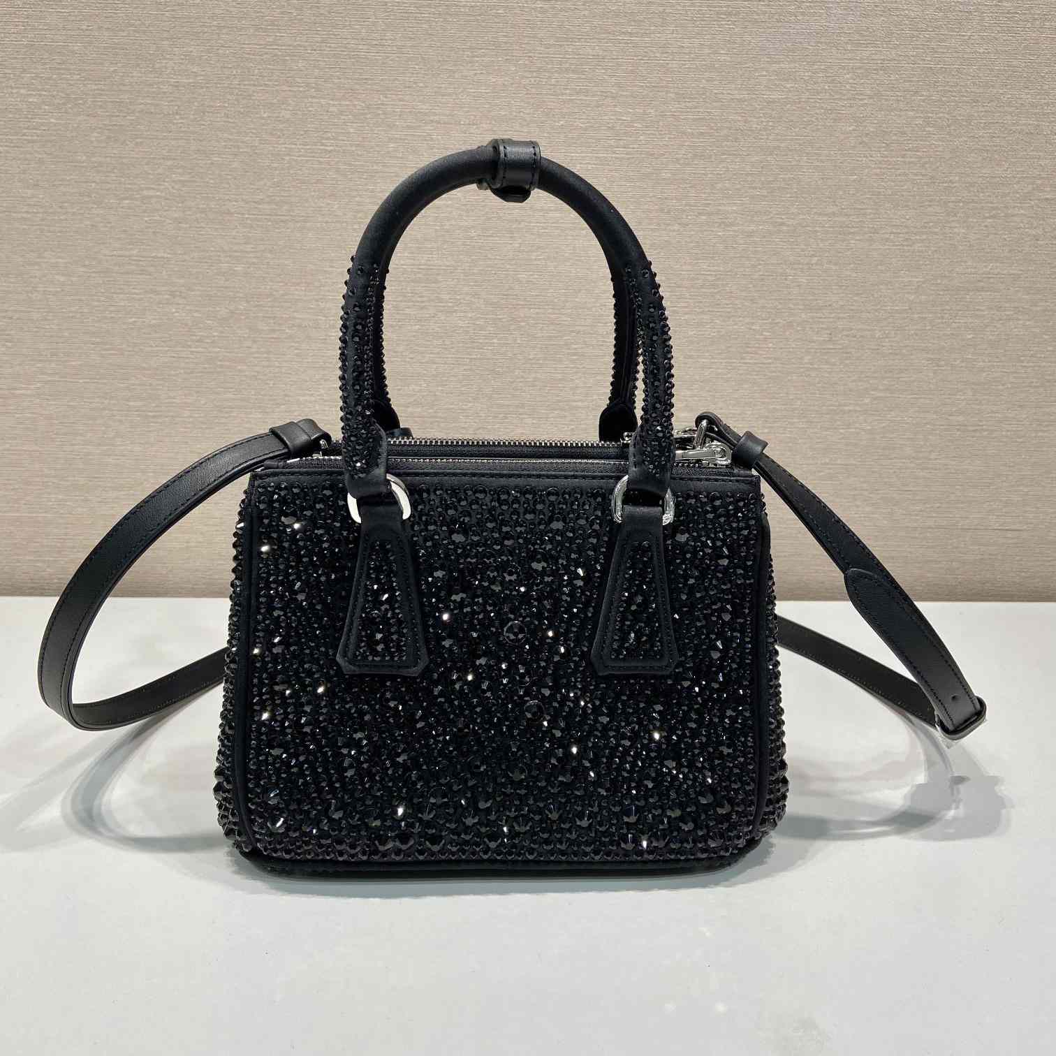 Prada Galleria Satin Mini-bag With Crystals - PerfectKickZ