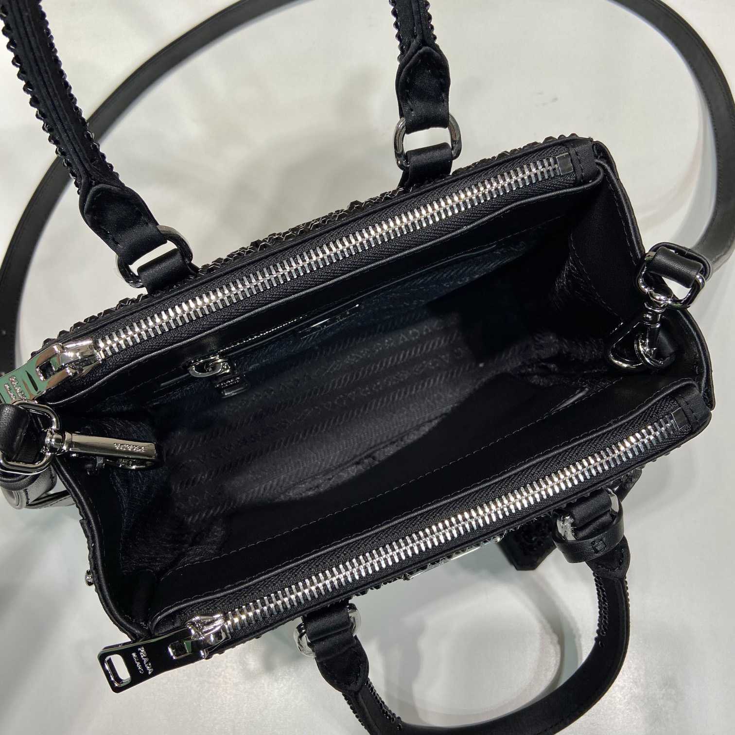 Prada Galleria Satin Mini-bag With Crystals - PerfectKickZ