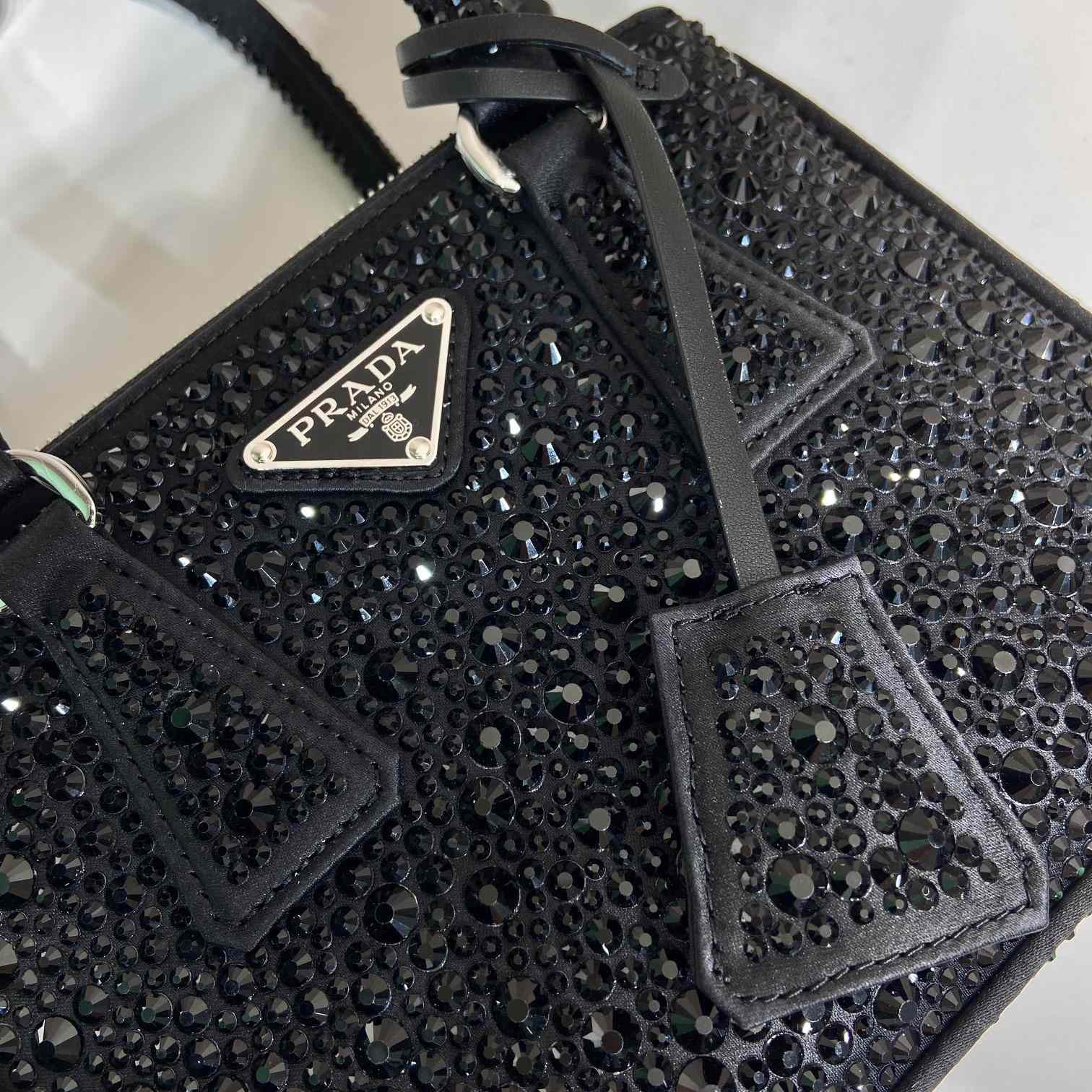 Prada Galleria Satin Mini-bag With Crystals - PerfectKickZ