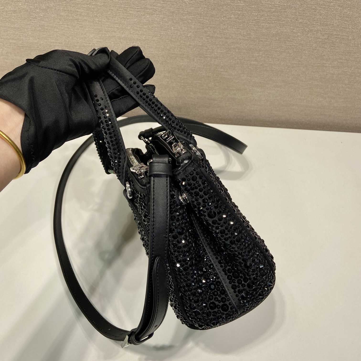 Prada Galleria Satin Mini-bag With Crystals - PerfectKickZ