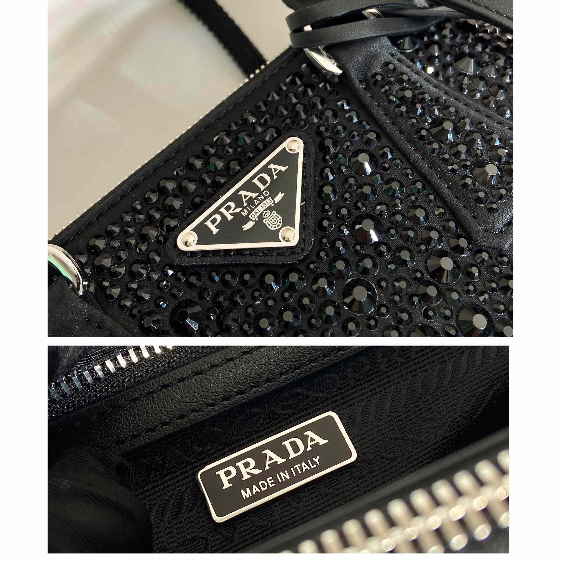 Prada Galleria Satin Mini-bag With Crystals - PerfectKickZ