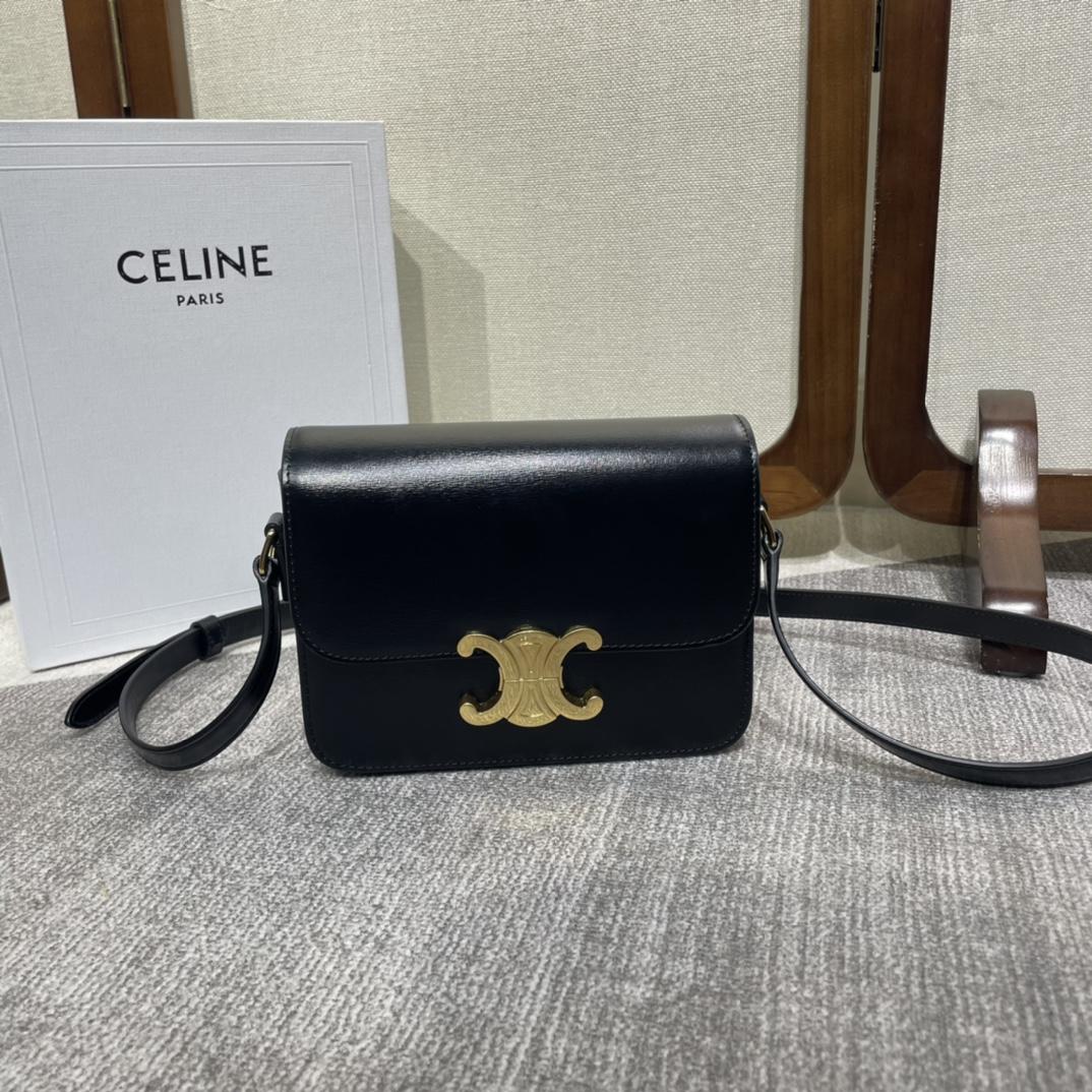 Celine Teen Triomphe Bag In Shiny Calfskin - PerfectKickZ