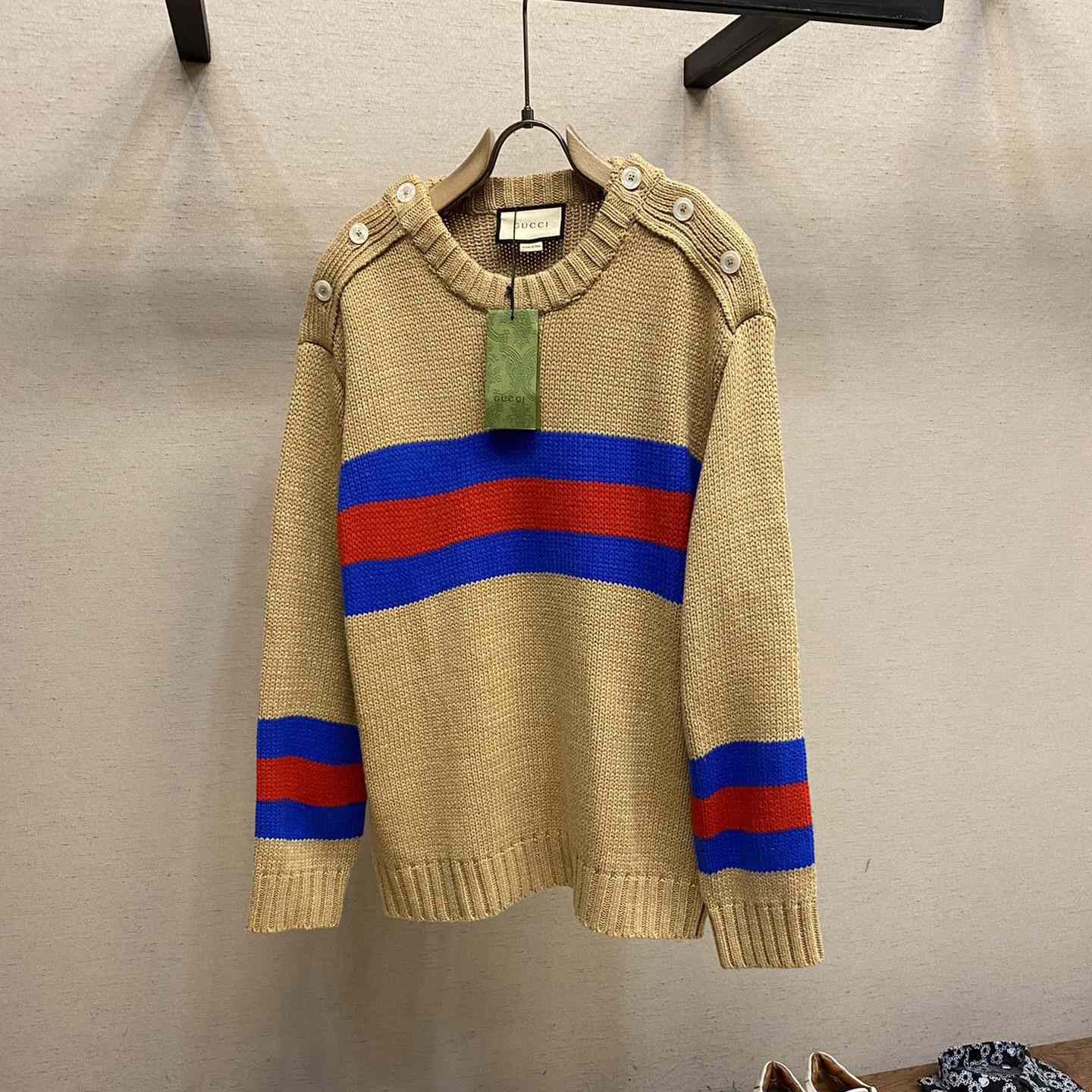 Gucci Wool Mohair Sweater With Web Intarsia - PerfectKickZ