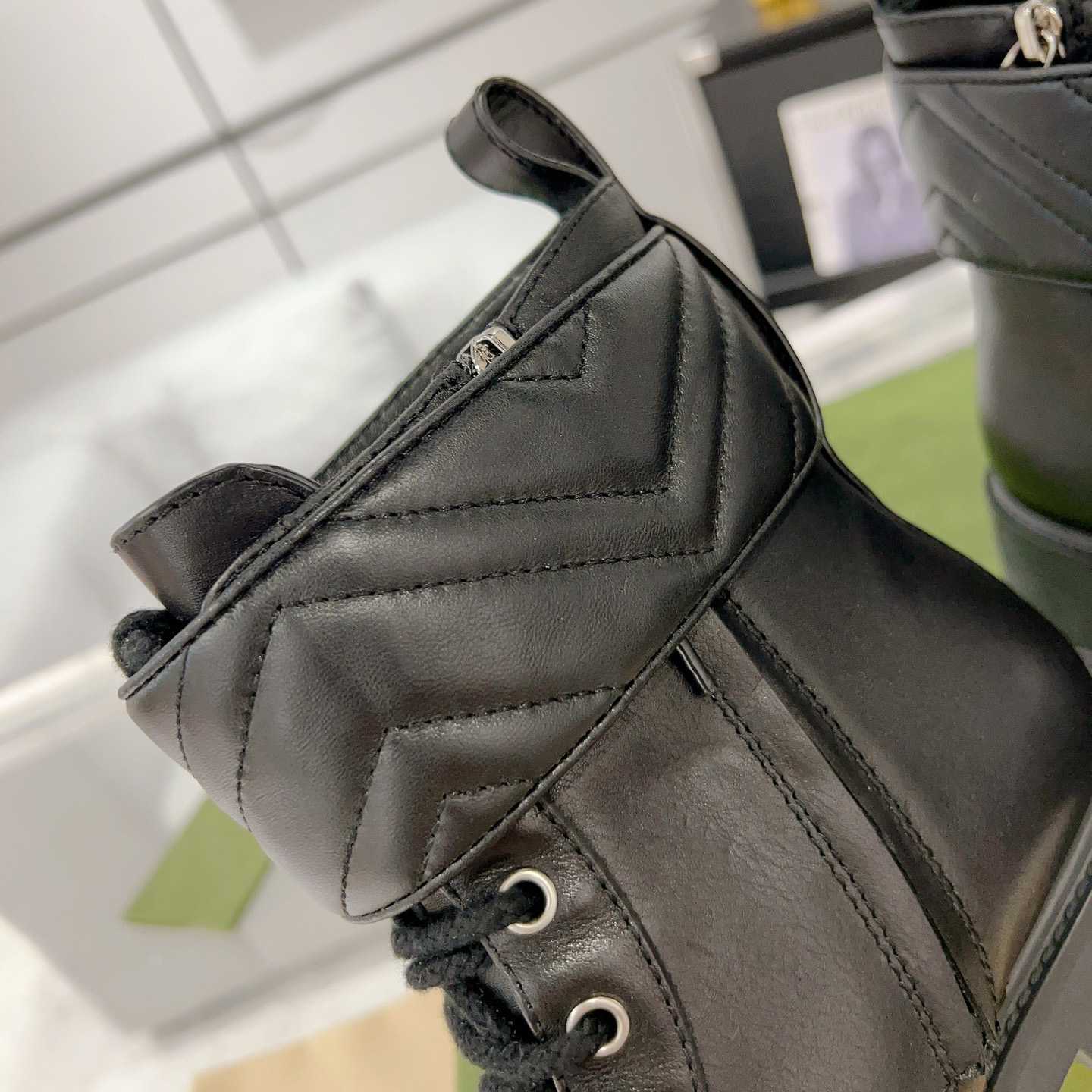 Gucci Marmont Logo-embellished Leather Ankle Boots  - PerfectKickZ