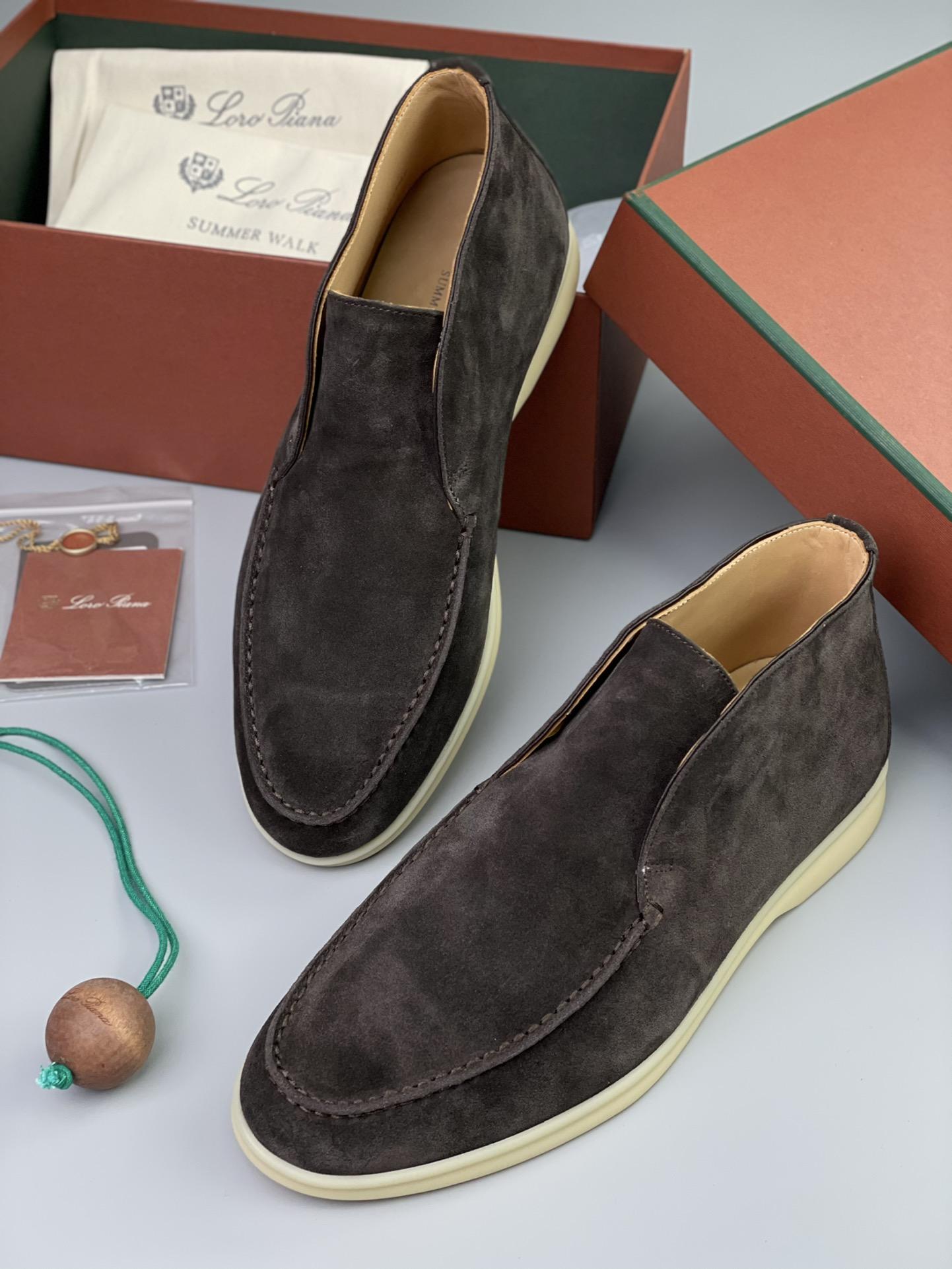 Loro Piana White Sole Summer Walk Loafers In Brown - PerfectKickZ