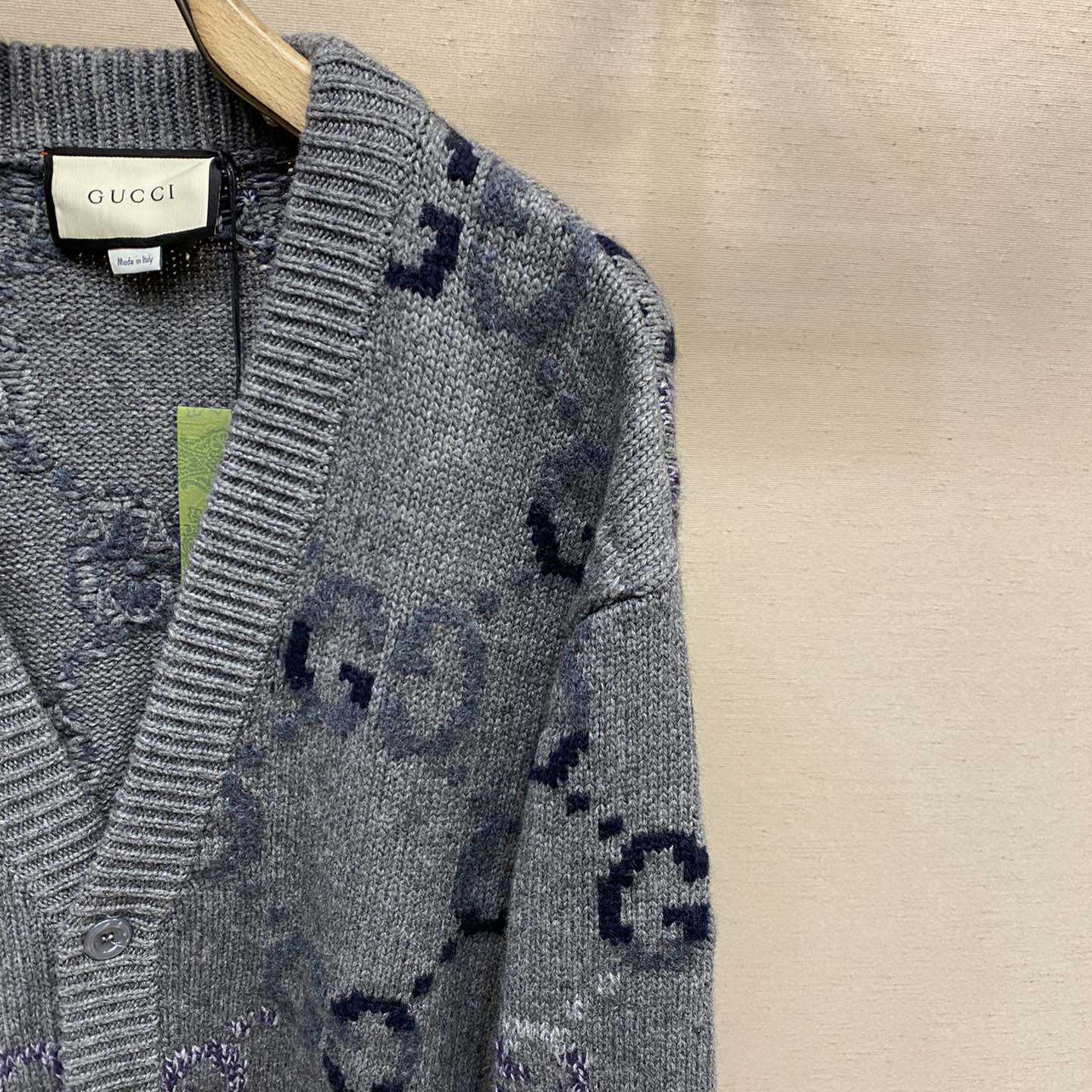 Gucci Wool Cardigan With GG Intarsia - PerfectKickZ