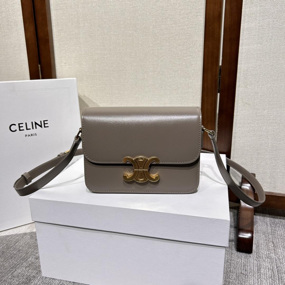 Celine Teen Triomphe Bag In Shiny Calfskin - PerfectKickZ