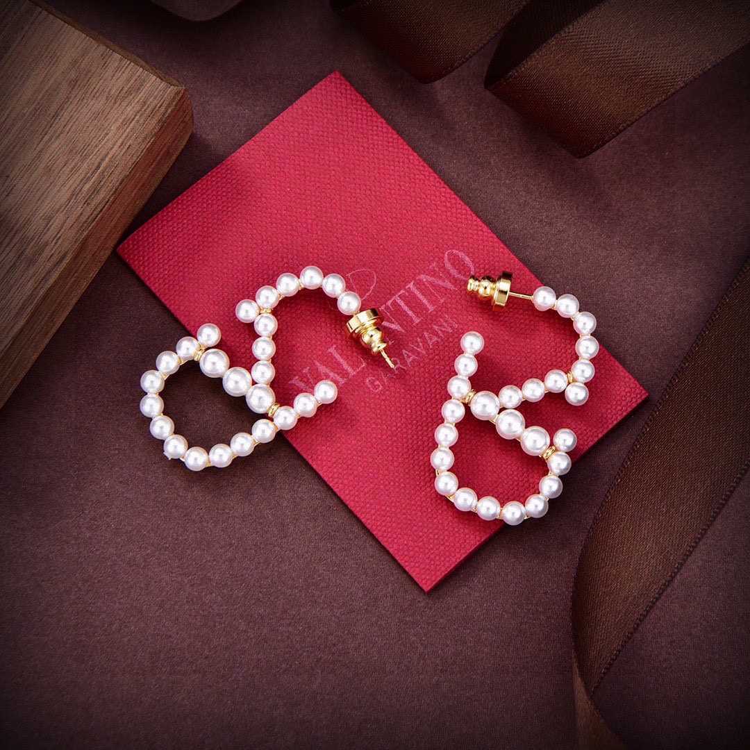 Valenti Garavani VLogo Signature Pearlescent Earrings - PerfectKickZ