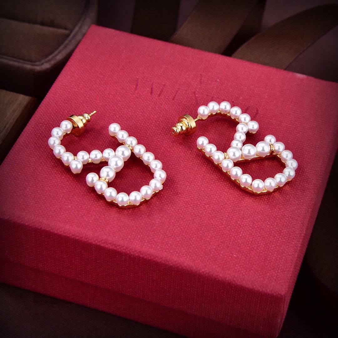 Valenti Garavani VLogo Signature Pearlescent Earrings - PerfectKickZ