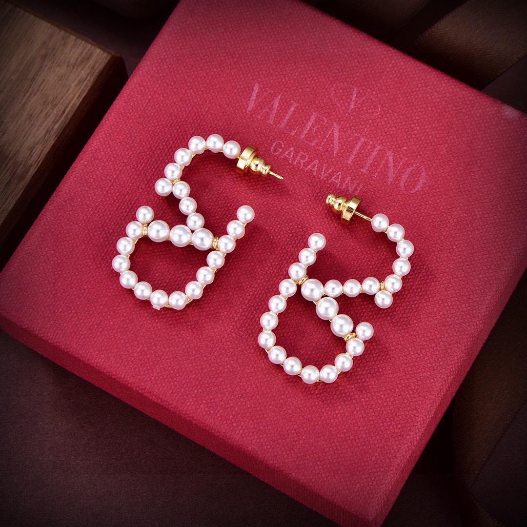 Valenti Garavani VLogo Signature Pearlescent Earrings - PerfectKickZ