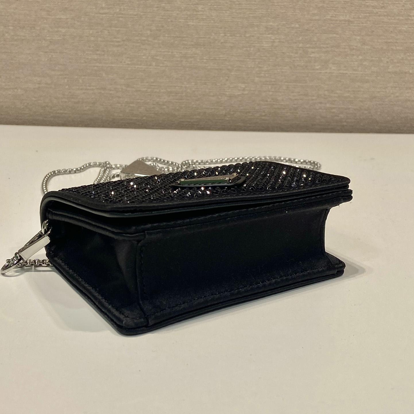 Prada Cardholder With Shoulder Strap And Crystals - PerfectKickZ