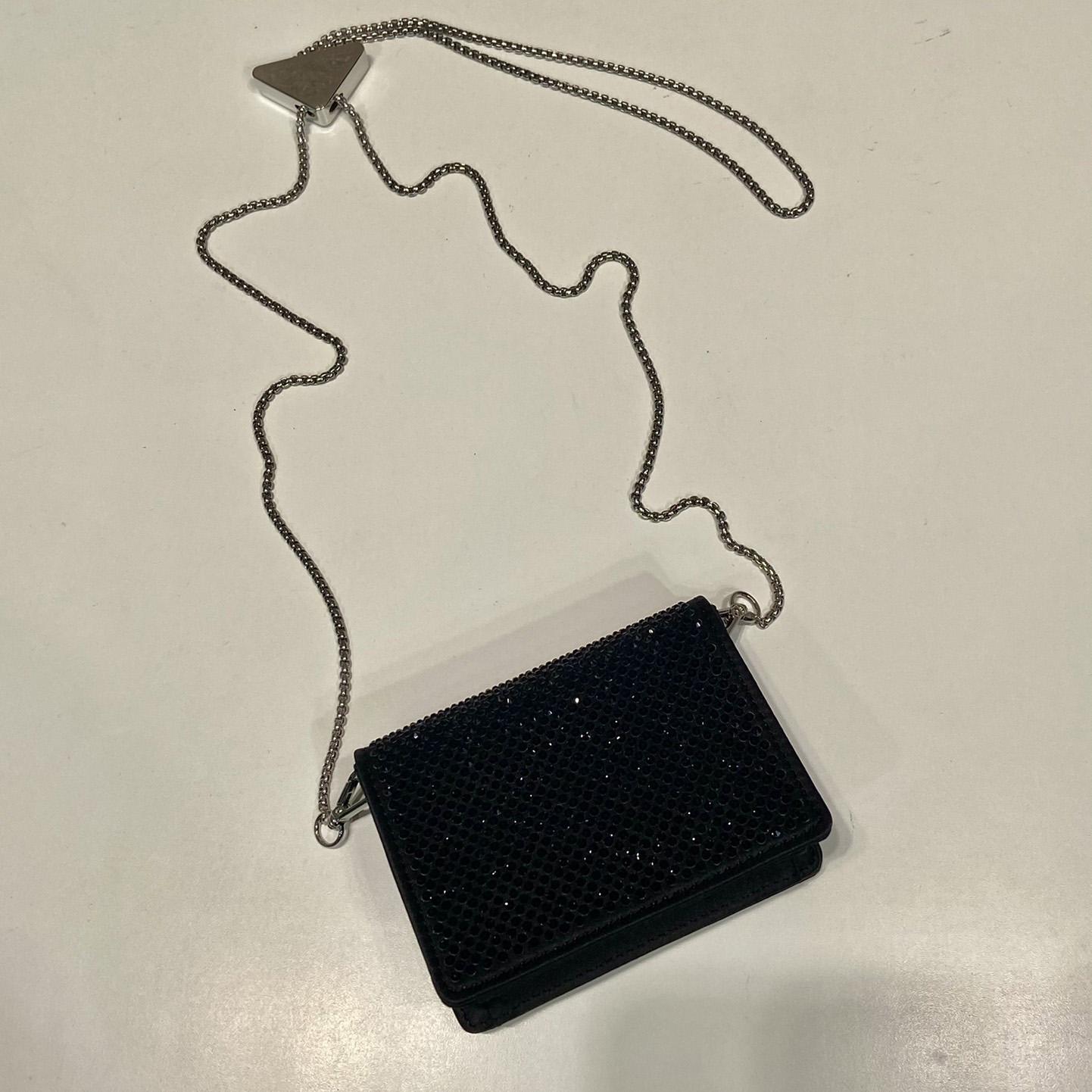 Prada Cardholder With Shoulder Strap And Crystals - PerfectKickZ