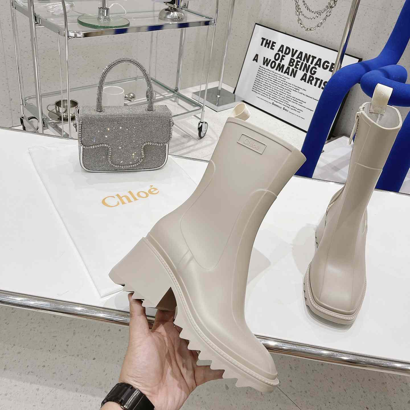 Chloe Debossed-logo Chunky Boots - PerfectKickZ