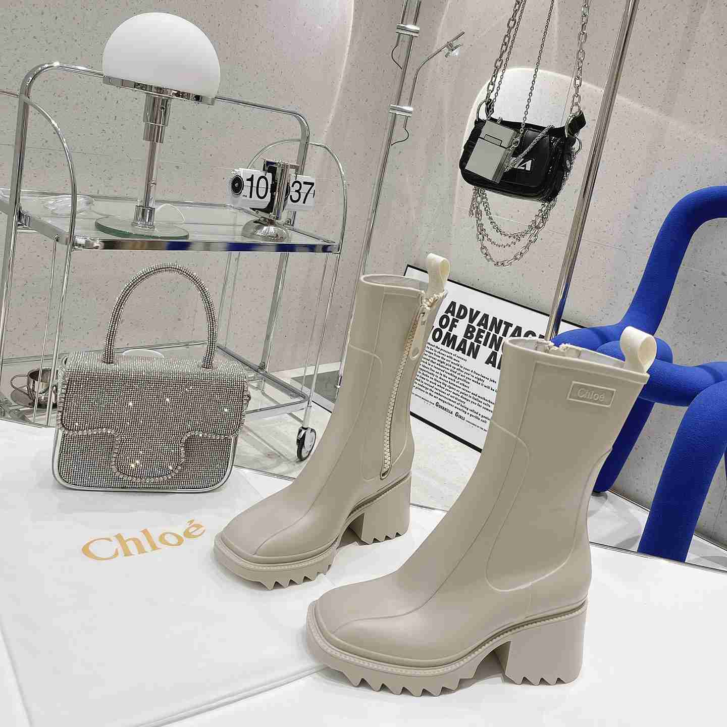 Chloe Debossed-logo Chunky Boots - PerfectKickZ