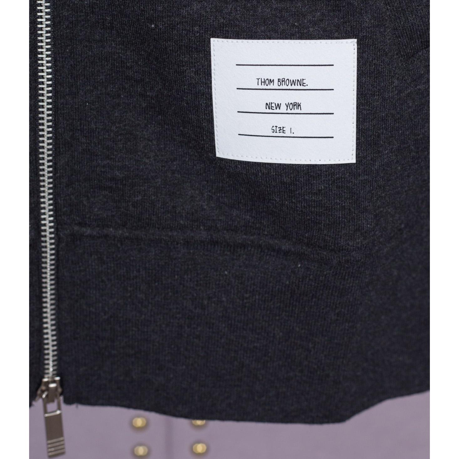 Thom Browne 4-Bar Zip-Up Cotton Hoodie - PerfectKickZ