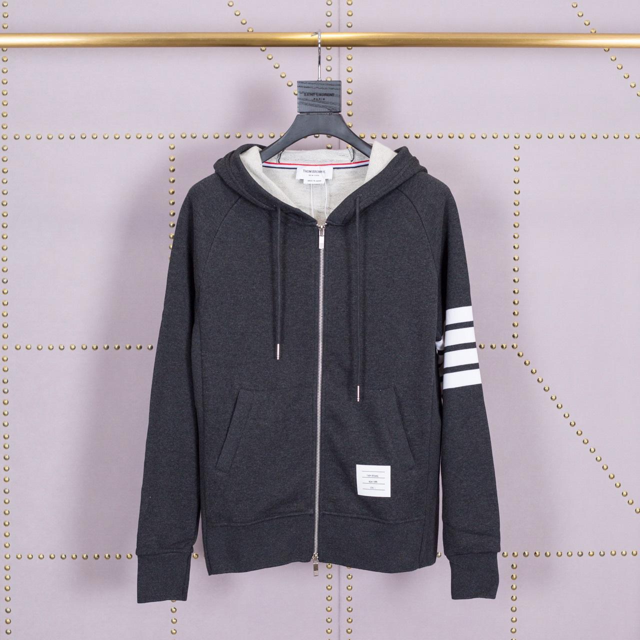 Thom Browne 4-Bar Zip-Up Cotton Hoodie - PerfectKickZ