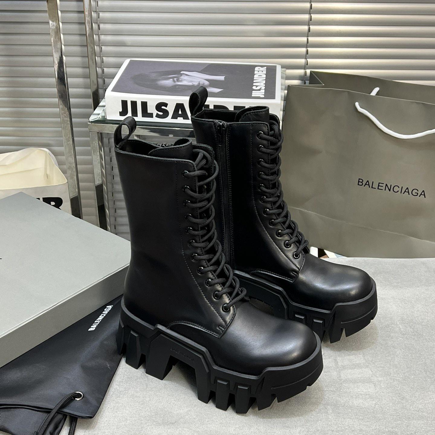Balenciaga Bulldozer Lace-Up Boot In Black - PerfectKickZ