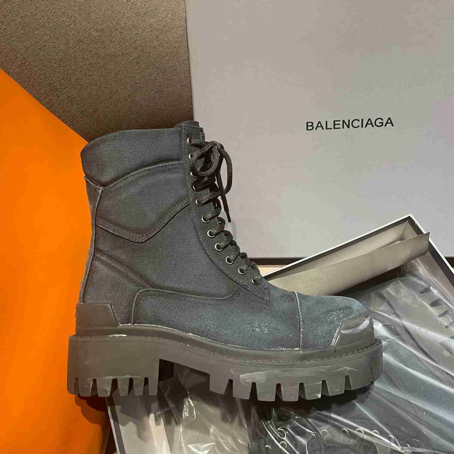 Balenciaga Worn-effect Combat Boots - PerfectKickZ