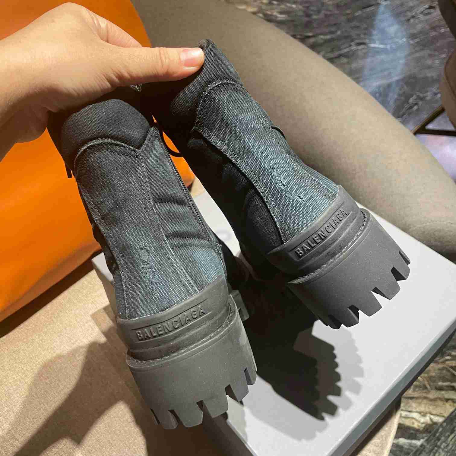 Balenciaga Worn-effect Combat Boots - PerfectKickZ