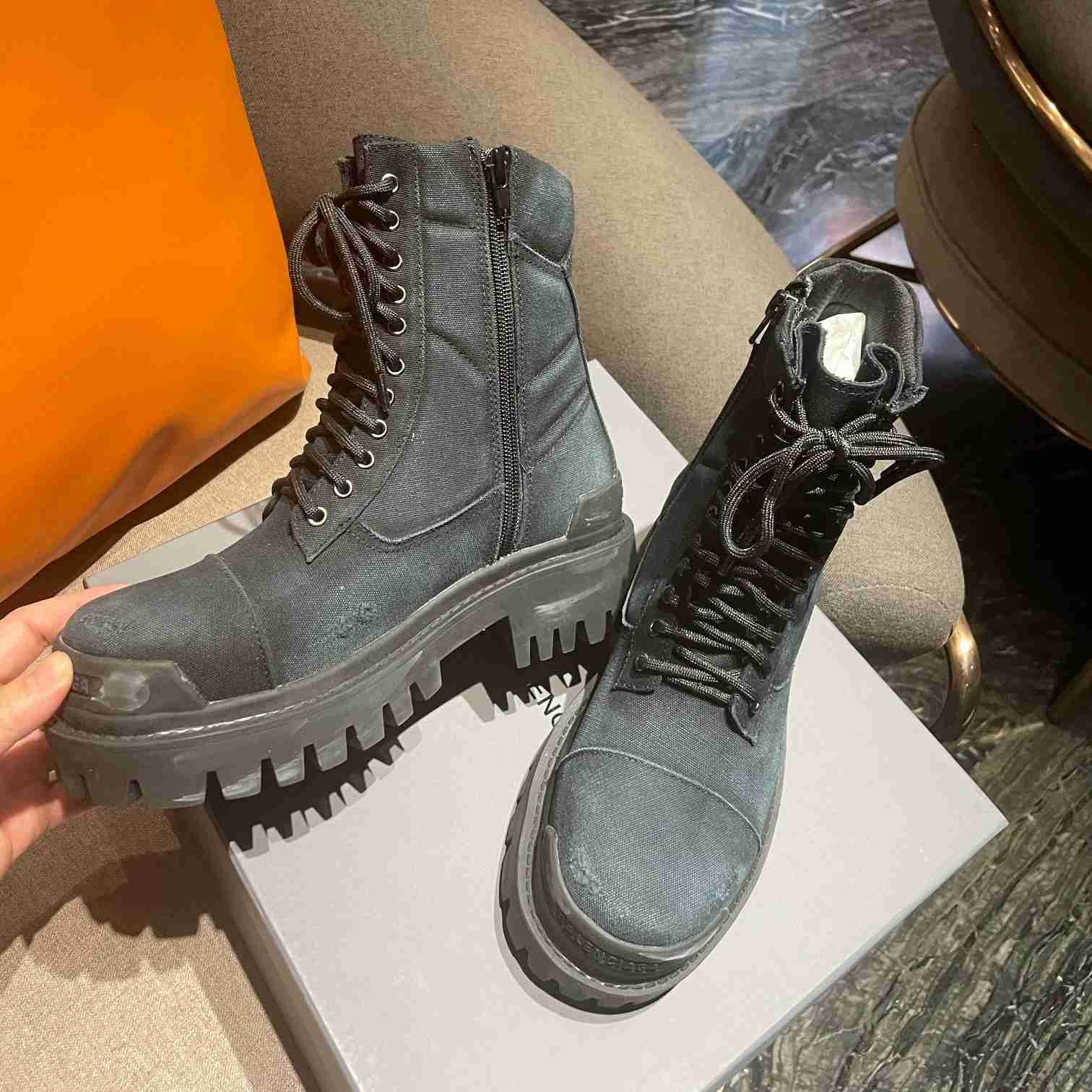 Balenciaga Worn-effect Combat Boots - PerfectKickZ