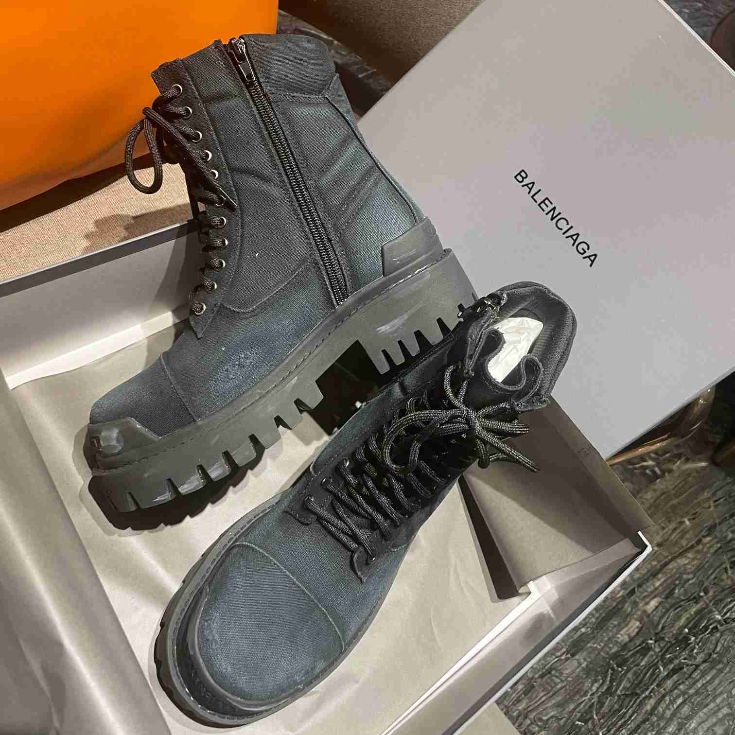 Balenciaga Worn-effect Combat Boots - PerfectKickZ