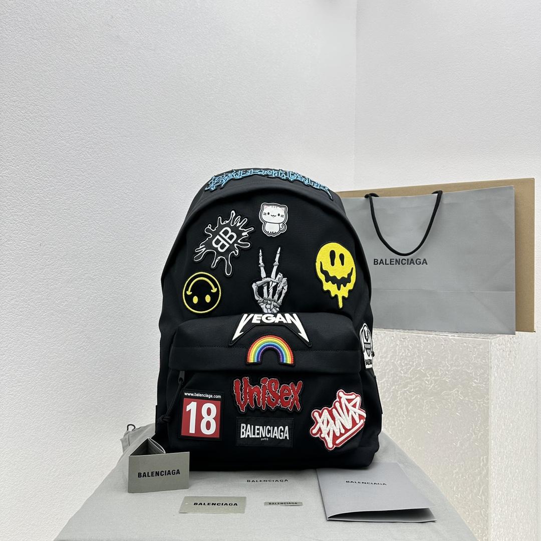 Balenciaga Gamer Patch Backpack In Black (39-14-50cm) - PerfectKickZ