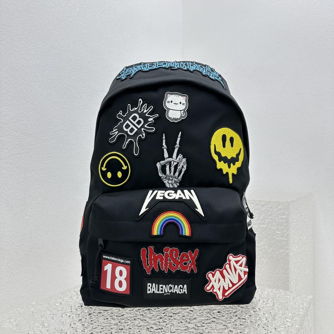 Balenciaga Gamer Patch Backpack In Black (39-14-50cm) - PerfectKickZ