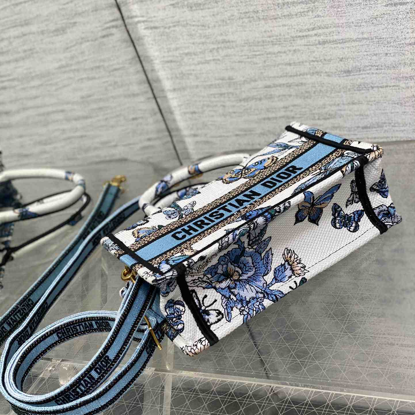 Dior Mini Dior Book Tote With Strap - PerfectKickZ