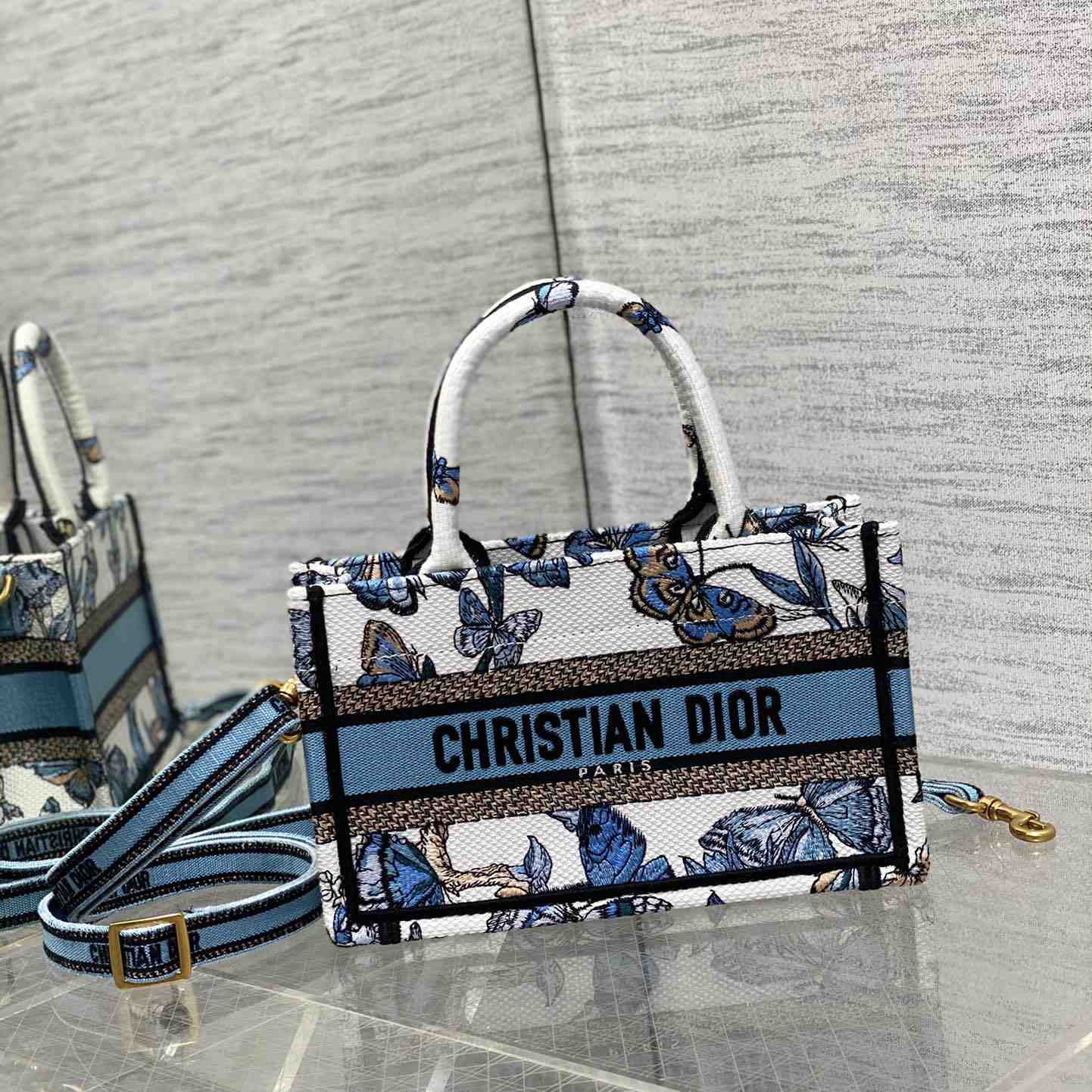 Dior Mini Dior Book Tote With Strap - PerfectKickZ