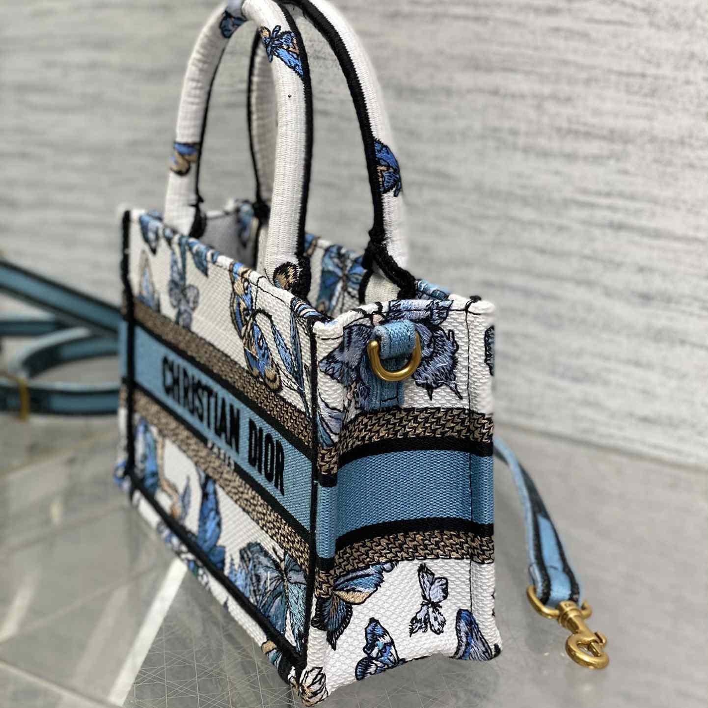 Dior Mini Dior Book Tote With Strap - PerfectKickZ