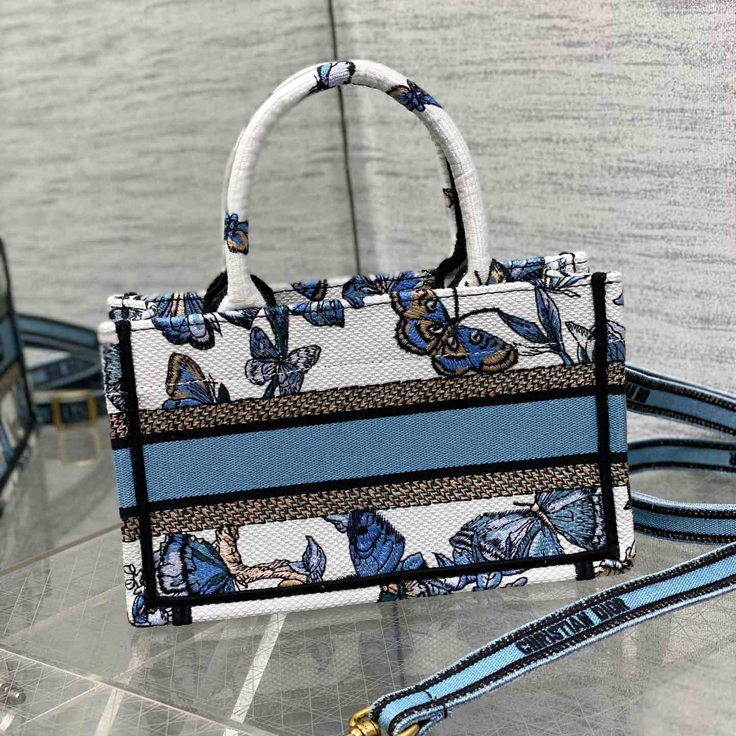 Dior Mini Dior Book Tote With Strap - PerfectKickZ