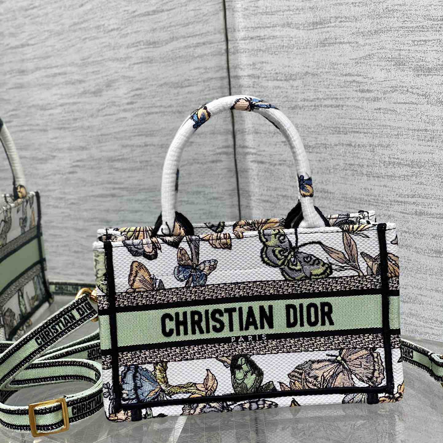 Dior Mini Dior Book Tote With Strap - PerfectKickZ