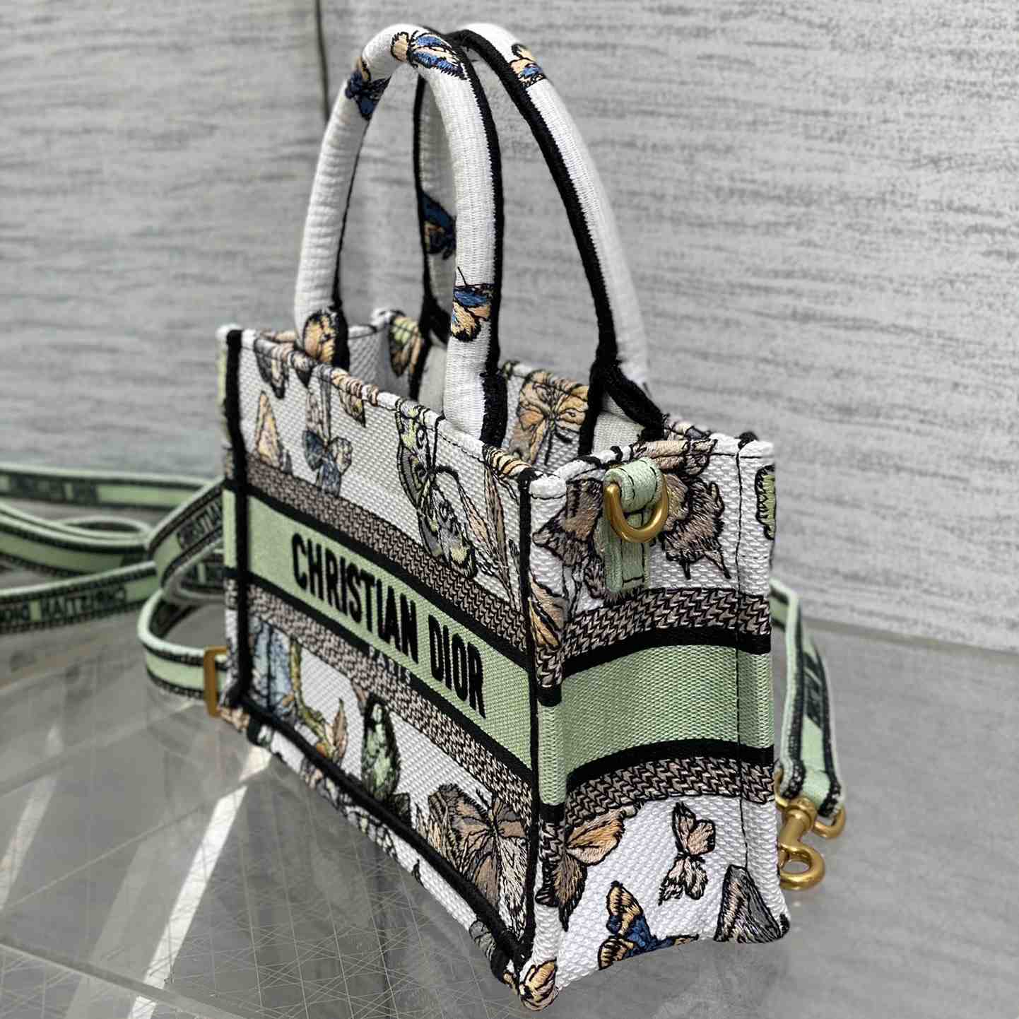 Dior Mini Dior Book Tote With Strap - PerfectKickZ