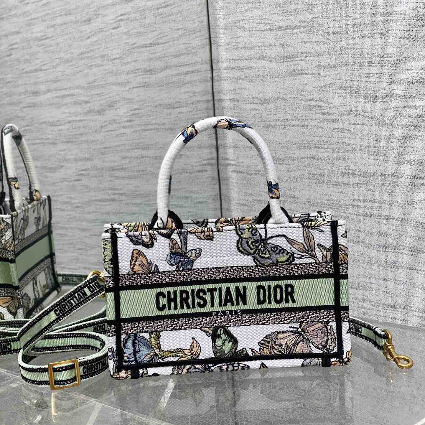 Dior Mini Dior Book Tote With Strap - PerfectKickZ