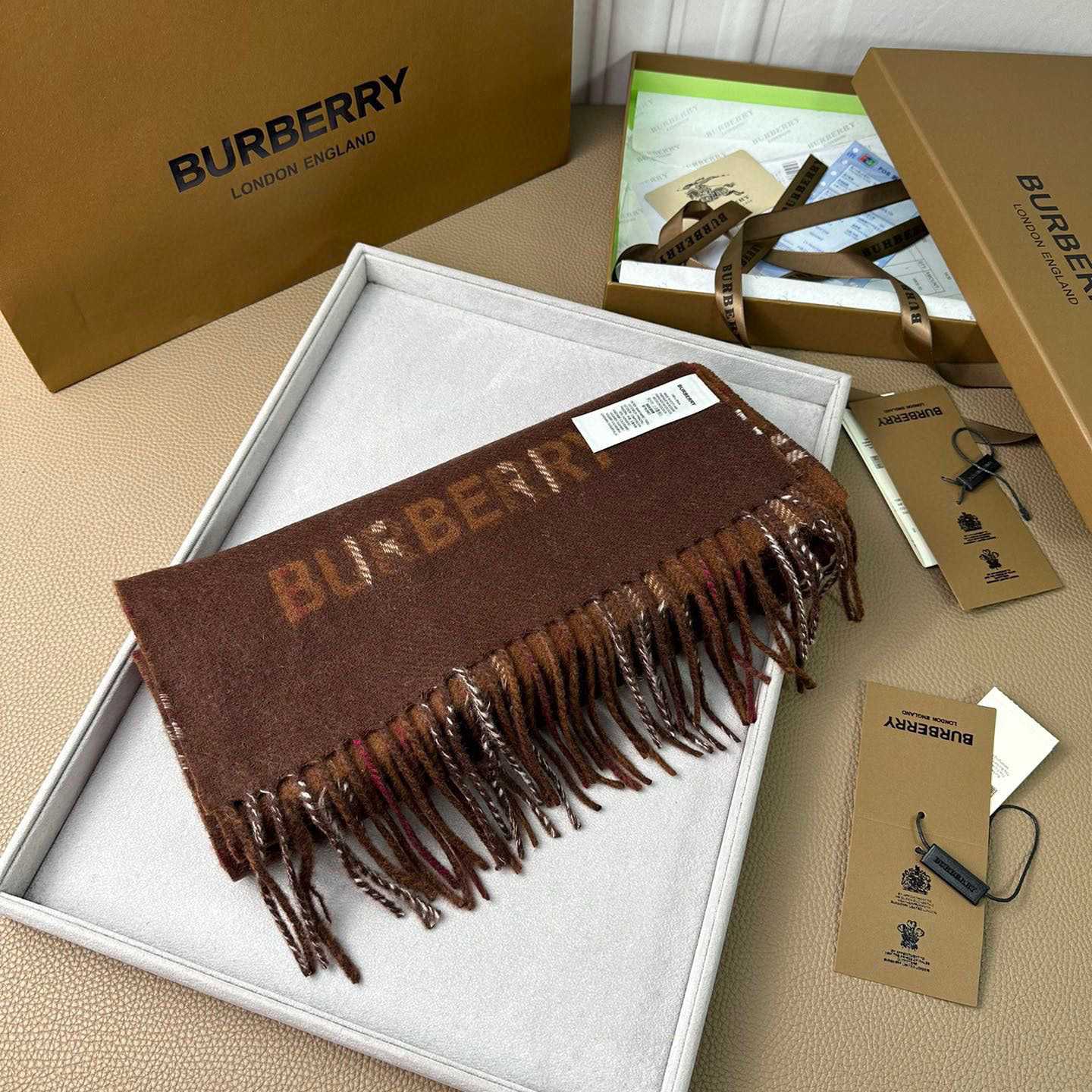 Burberry Reversible Check Cashmere Scarf - PerfectKickZ