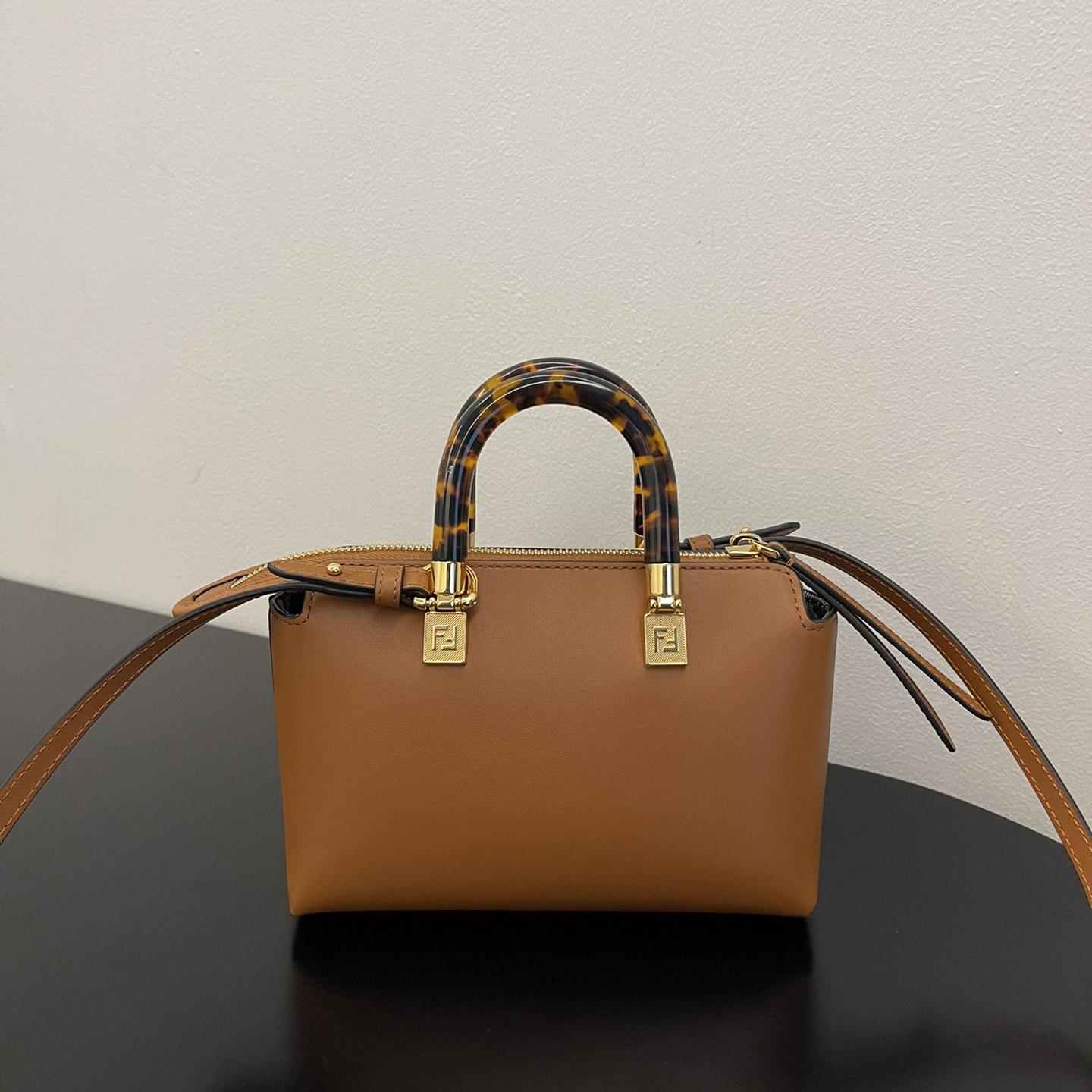 Fendi By The Way Mini Small Brown Leather Boston Bag  - PerfectKickZ