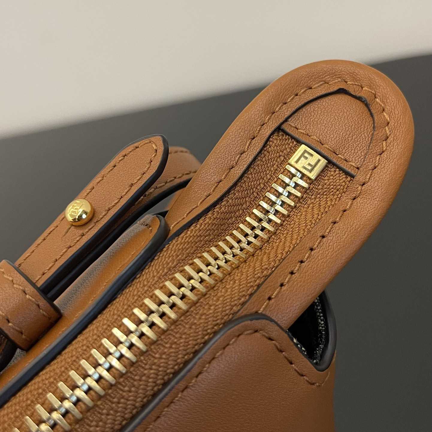 Fendi By The Way Mini Small Brown Leather Boston Bag  - PerfectKickZ