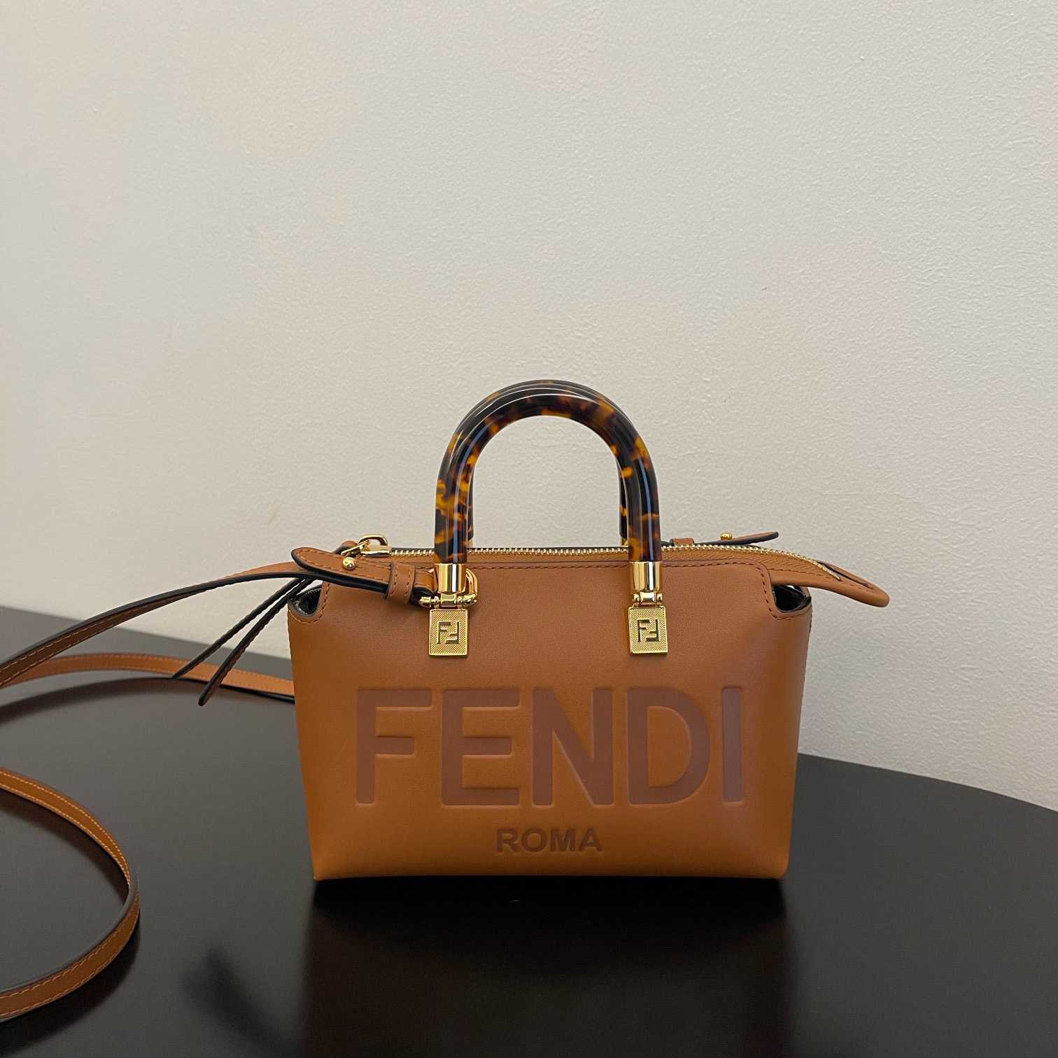 Fendi By The Way Mini Small Brown Leather Boston Bag  - PerfectKickZ