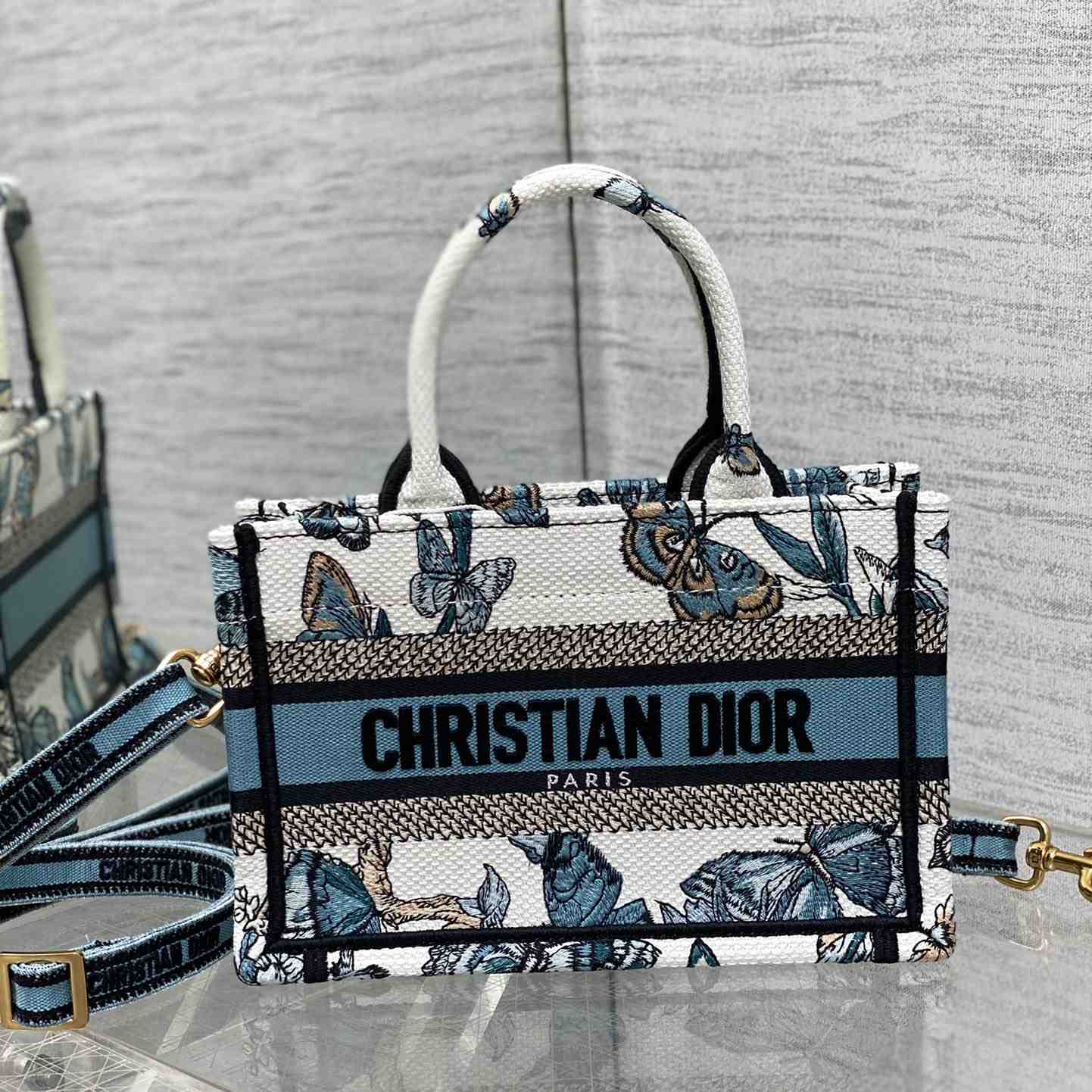 Dior Mini Dior Book Tote With Strap - PerfectKickZ