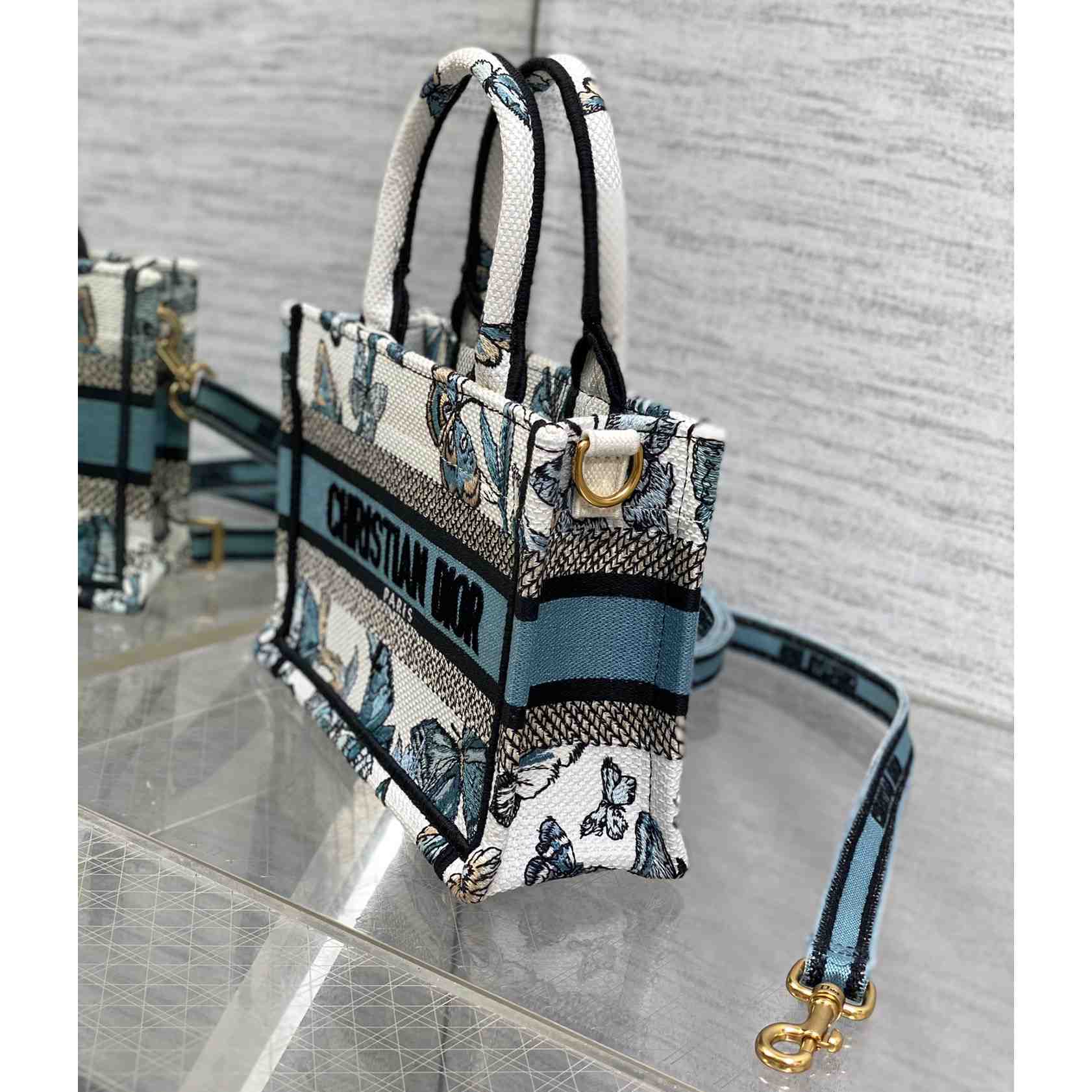 Dior Mini Dior Book Tote With Strap - PerfectKickZ