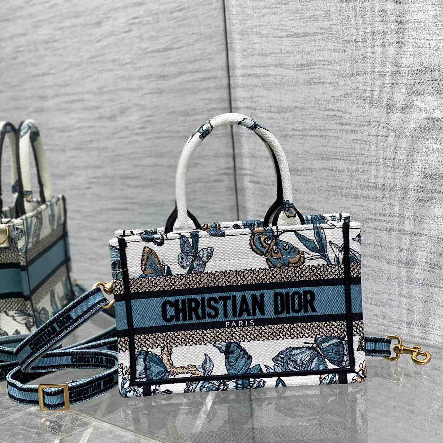 Dior Mini Dior Book Tote With Strap - PerfectKickZ