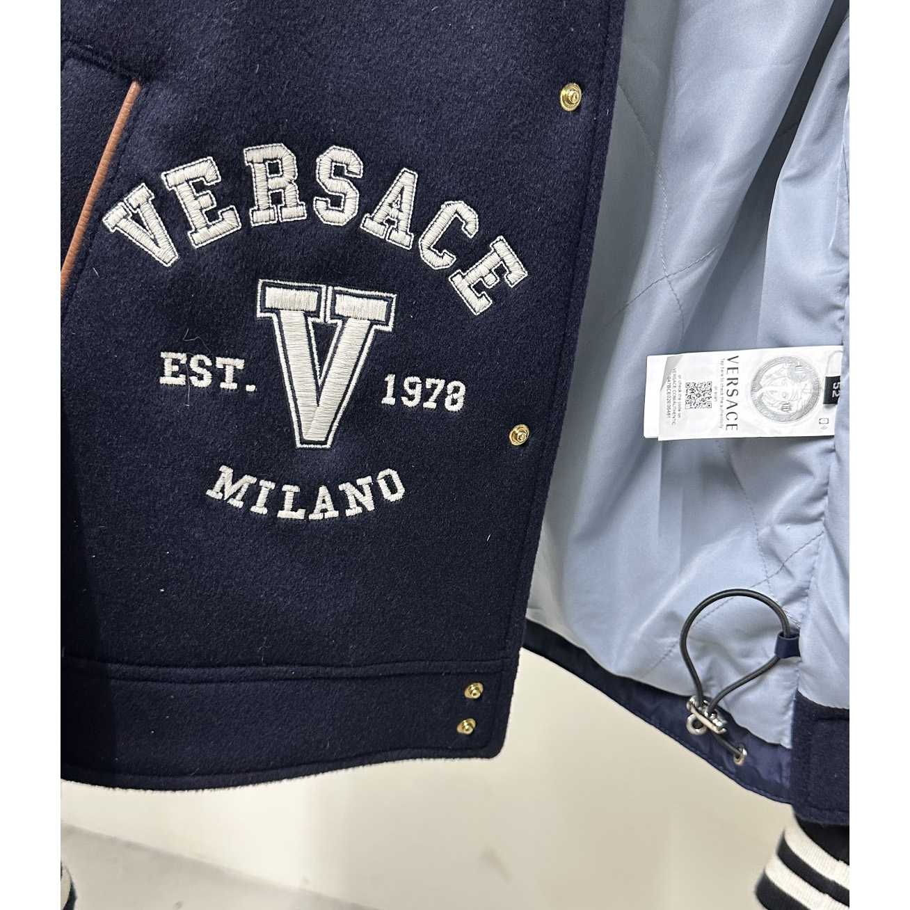 Versace Chest Logo-patch Detail Bomber Jacket - PerfectKickZ