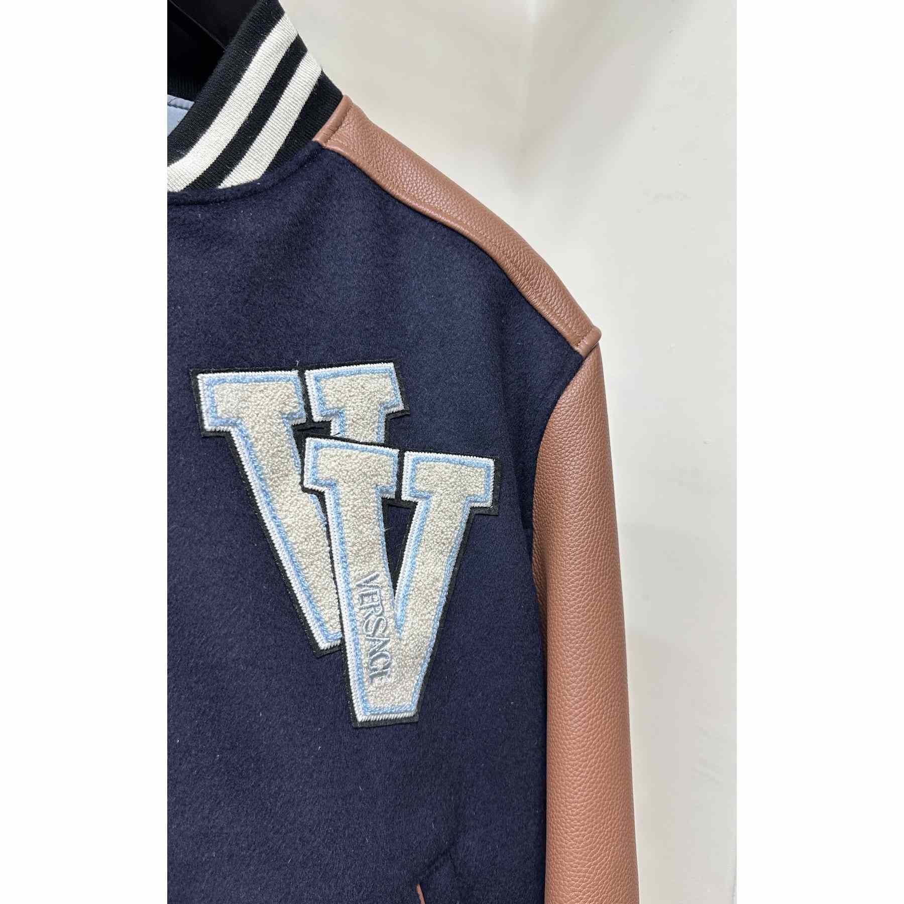 Versace Chest Logo-patch Detail Bomber Jacket - PerfectKickZ