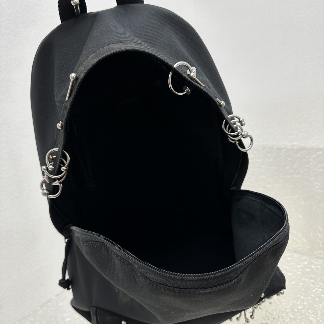 Balenciaga Explorer Backpack With Piercings In Black - PerfectKickZ