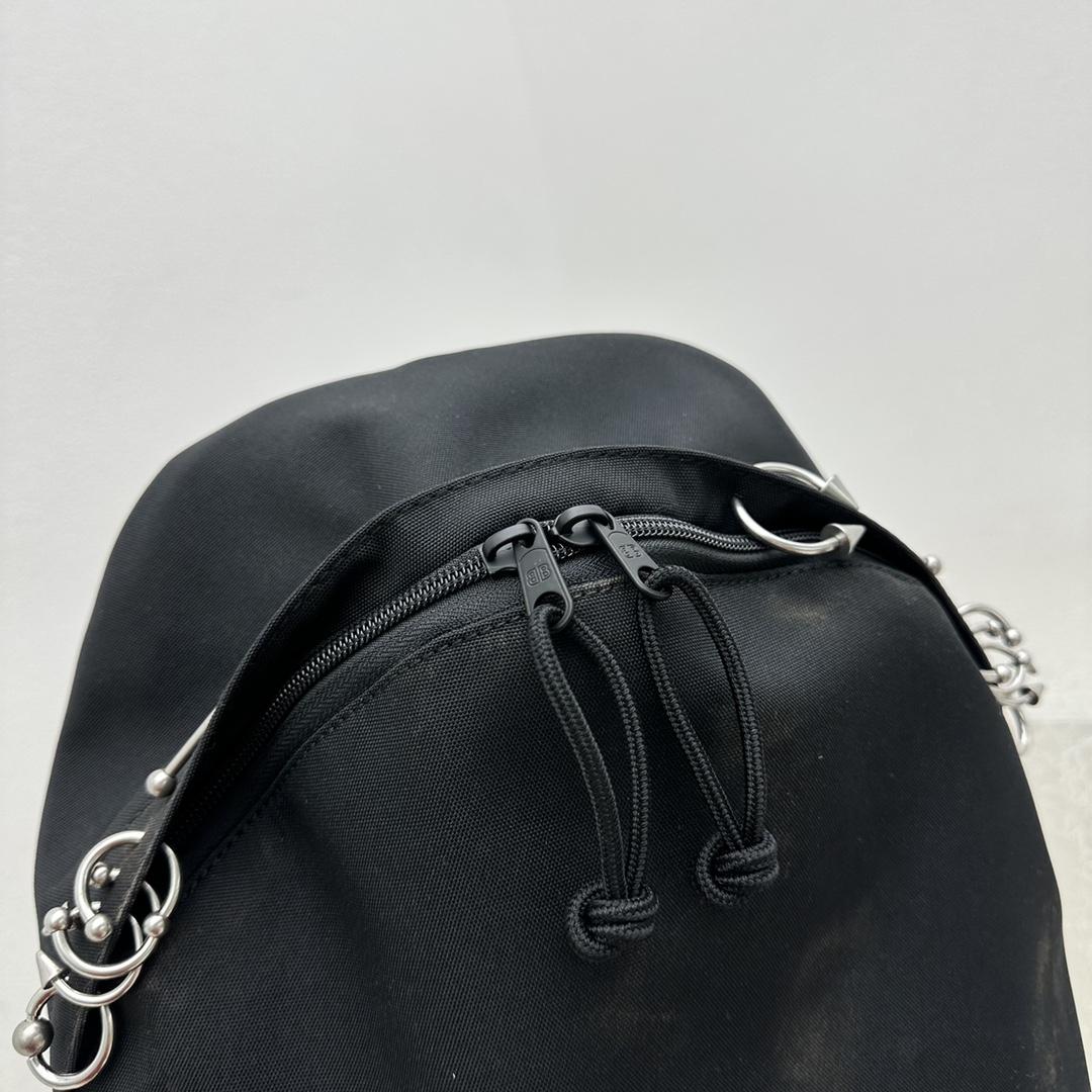 Balenciaga Explorer Backpack With Piercings In Black - PerfectKickZ